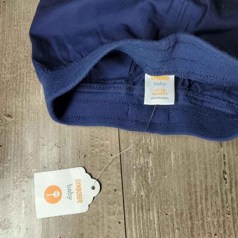 NWT Gymboree Baby Size 12-18m Blue Pull-On Casual Boy Pants 100% Cotton